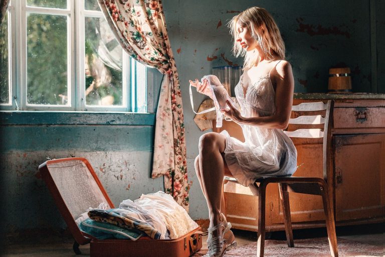 Intimate boudoir setting