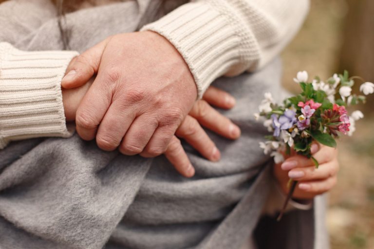 Couple embracing