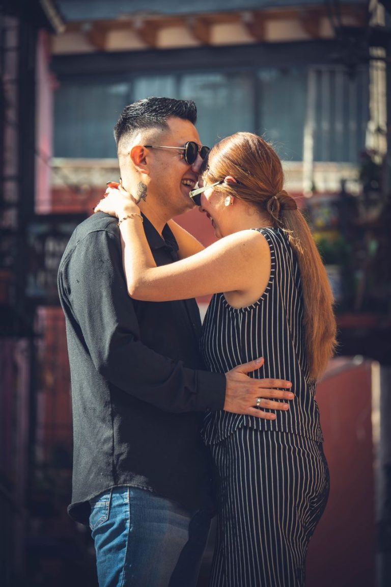 Couple embracing