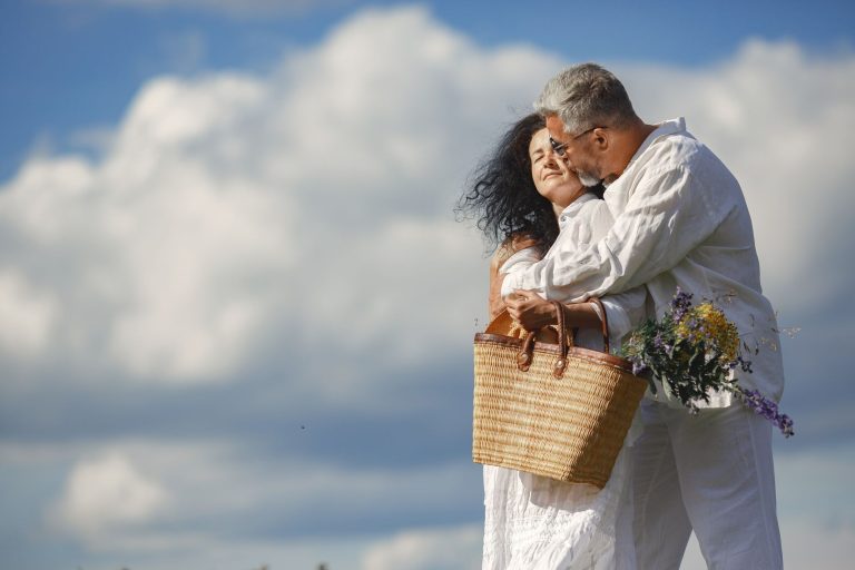 Couple embracing