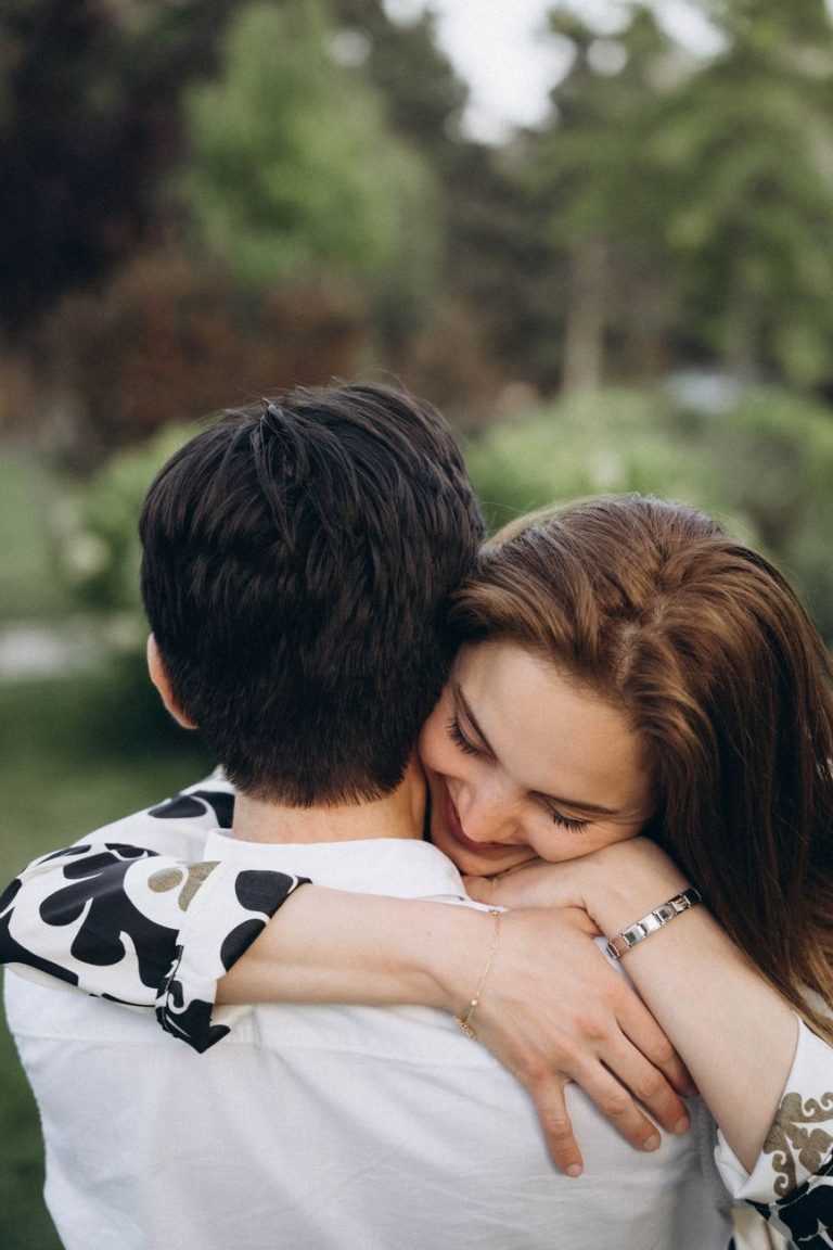 Couple embracing