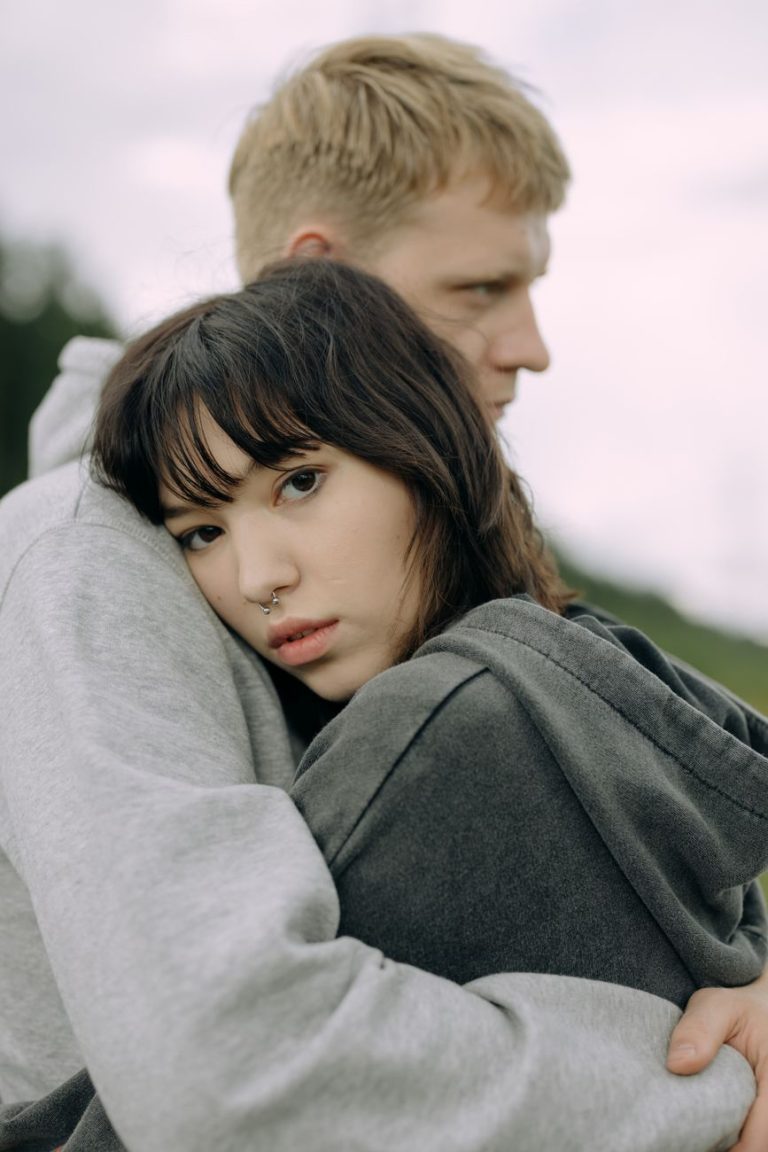 Couple embracing