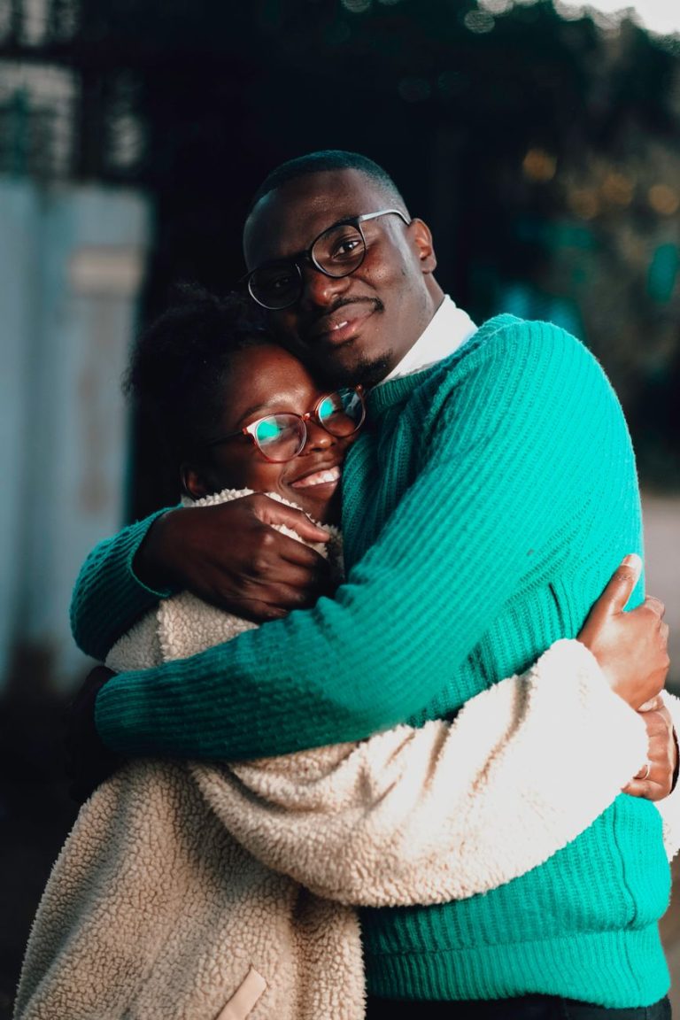 Couple embracing